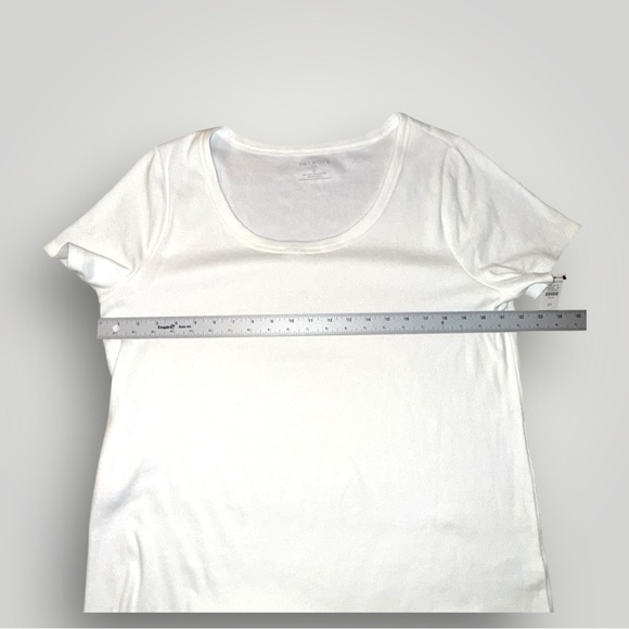NWT TALBOTS RIBBED SCOOP NECK TEE Plus 2X White - Picture 11 of 14
